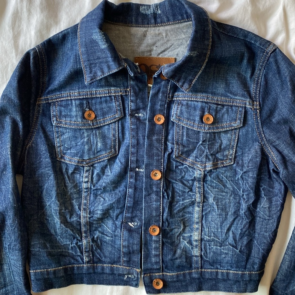 Quicksilver QSD Cropped Dark Blue Denim Jacket with Button Details